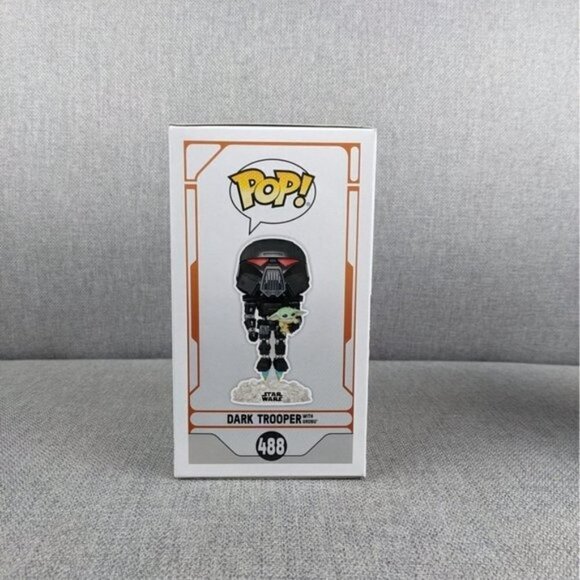 Funko Star Wars: The Mandalorian Dark Trooper with Grogu Glow-in-the-Dar… - Picture 6 of 8